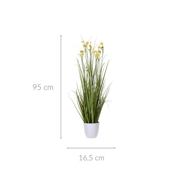 Floare artificială în ghiveci Flori de câmp, 95 cm