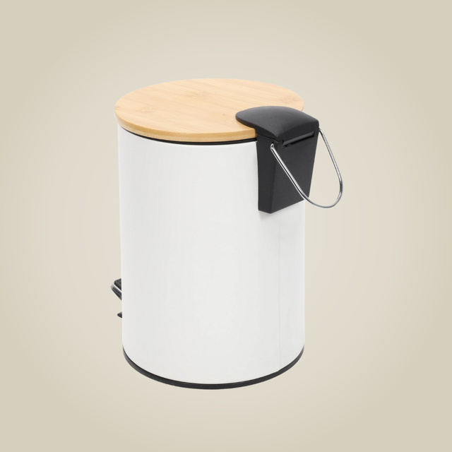 Coș de baie ZETRU, 3 l, cu capac din bambus