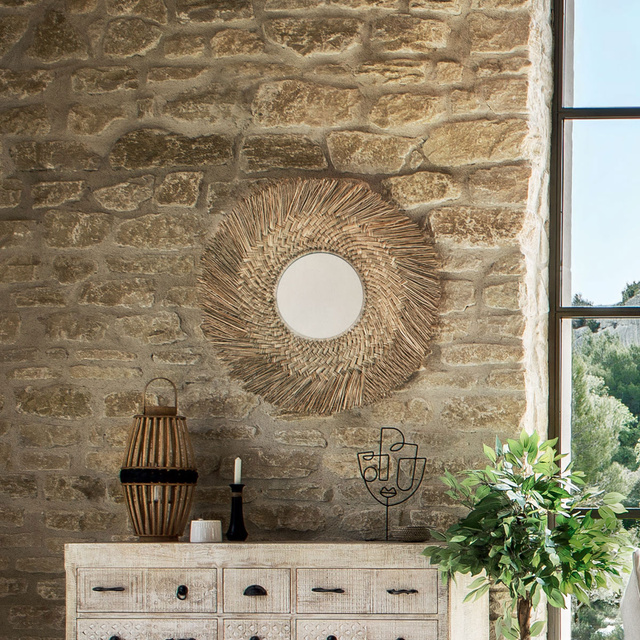 Oglinda decorativa, iarba de mare, 80 cm