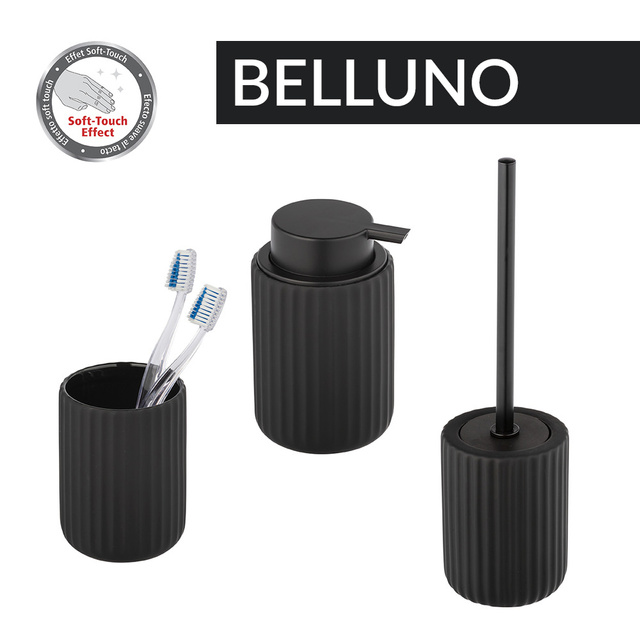 Dispenser sapun lichid BELLUNO, Ceramic, Negru, 300 ml, Wenko