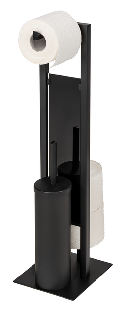 Suport pentru hartie igenica si perie WC RIVALTA, 3in1, WENKO