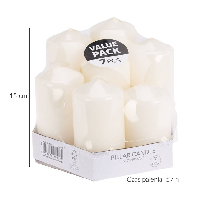 Set de lumânări de diferite înălțimi, 7 buc.