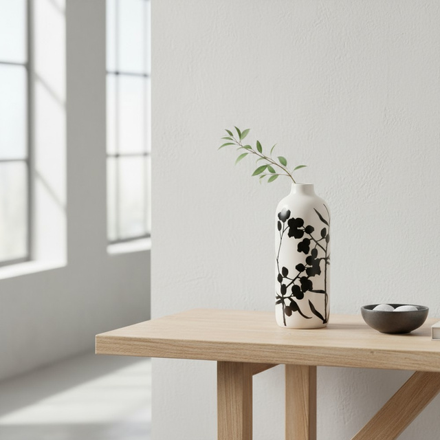 Vază ceramică, pictată manual BERRIES, 18 cm, model 2