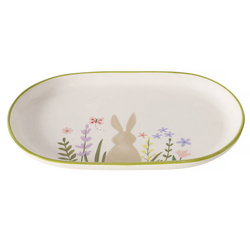 Platou ceramic Gabby, iepuras, 24,5 x 16 cm