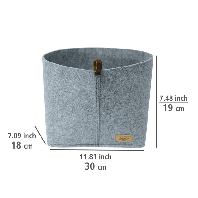 Organizator pentru produse cosmetice si obiecte mici FELI, imitatie de pasla, gri, 30 x 19 x 18 cm, Wenko