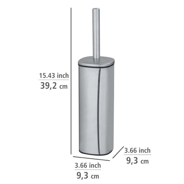 Perie de toaleta ALASSIO, otel inoxidabil mat, gri, Wenko