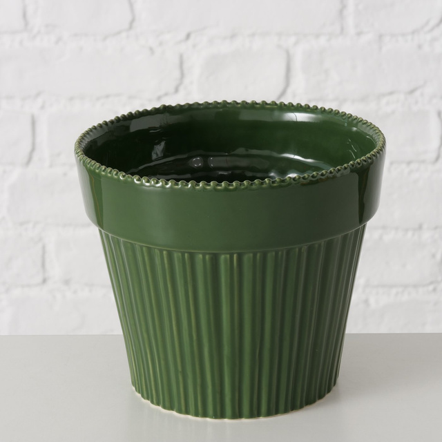 Set ghiveci din portelan cu farfurie JUNIPER, 14,9 cm