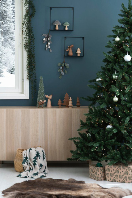 Pătură de Crăciun cu motiv de brăduți, 150 x 200 cm