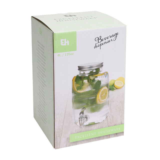 Borcan dozator bauturi cu robinet, 4 l