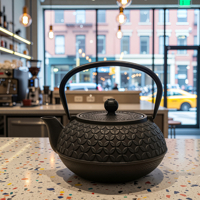 Ceainic din fontă cu infuzor SABI, 1000 ml, negru