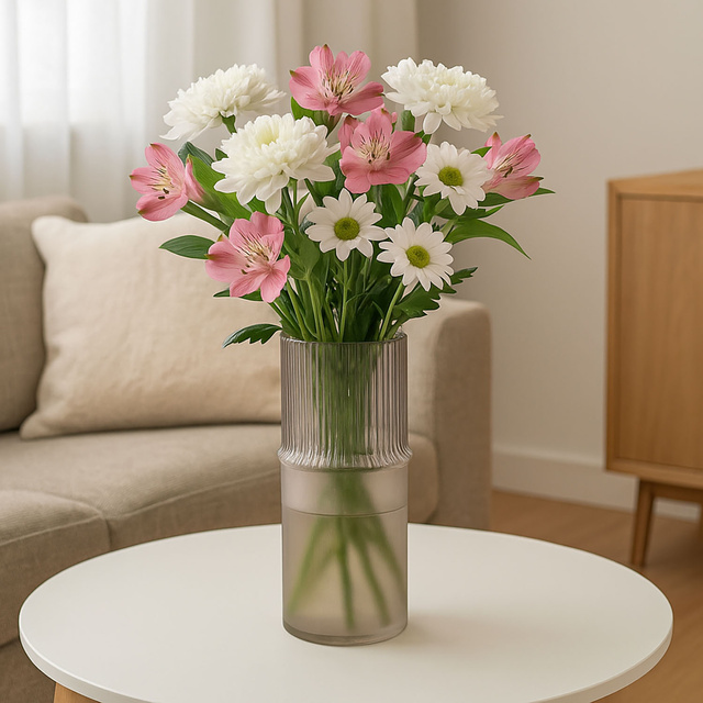 Vază din sticlă tub MATTE, Ø 10,8 x 25 cm