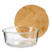 Recipient din sticlă pentru alimente cu capac din bambus etans