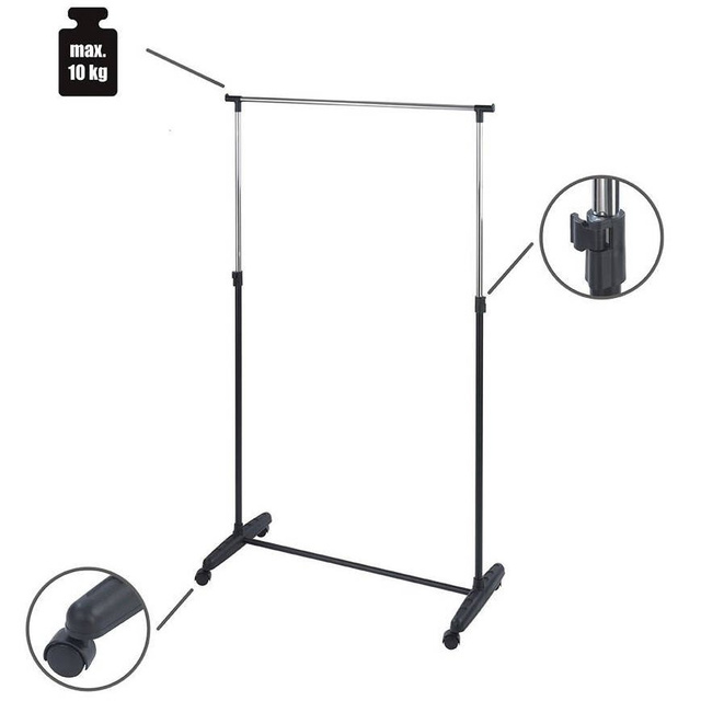 Suport mobil pentru haine MILKEY - dulap pe roți, WENKO