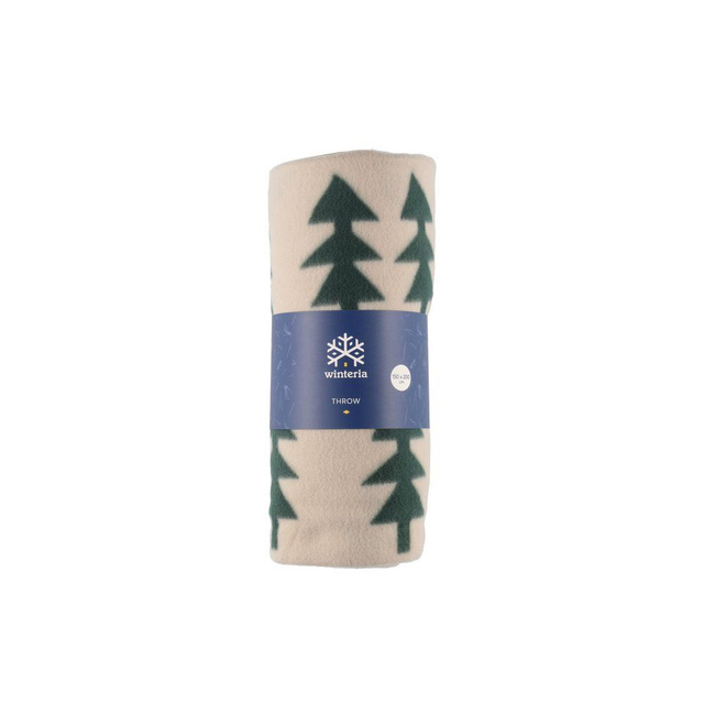 Pătură de Crăciun cu motiv de brăduți, 150 x 200 cm