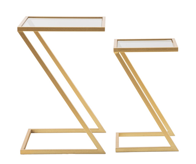 Set de mese laterale cu blat din sticlă