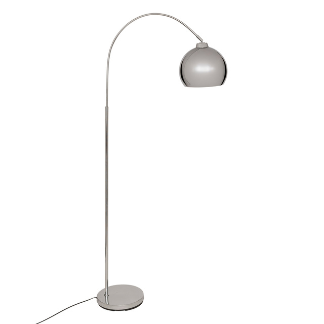 Lampa de podea arcuită FLORIS, metalică, argintie, 177 cm
