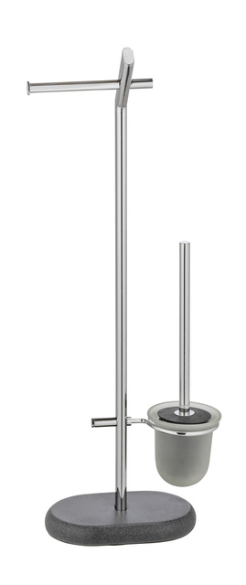 Suport hartie igienica si perie toaleta, PURO - 2 in 1, WENKO