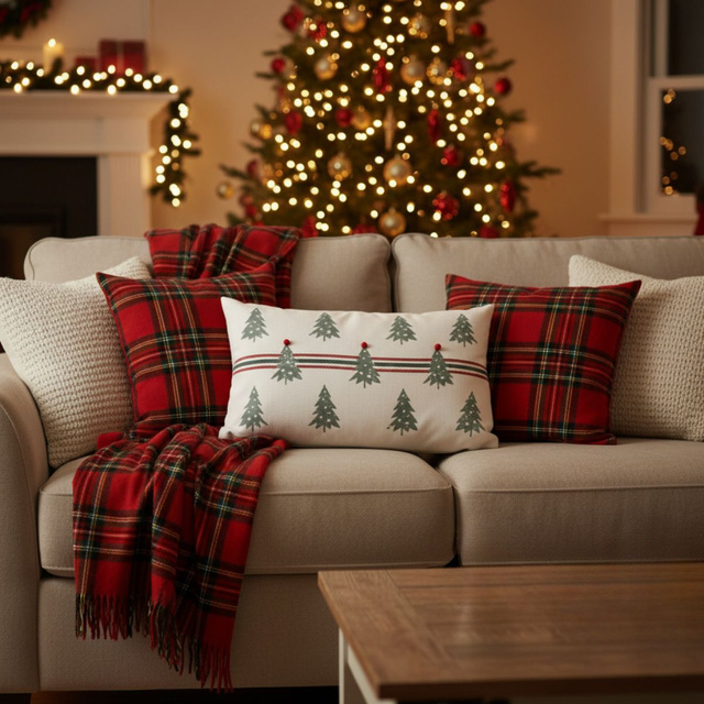 Perna decorativă, model de sărbătoare, 30 x 50 cm, model 2