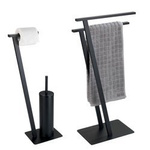 Set de baie LIRIO, suport pentru hârtie igienică 2 în 1 și suport pentru perie de toaletă + suport pentru prosoape, WENKO