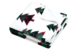 Pătură de Crăciun KLAUS cu brăduți, 130 × 160 cm