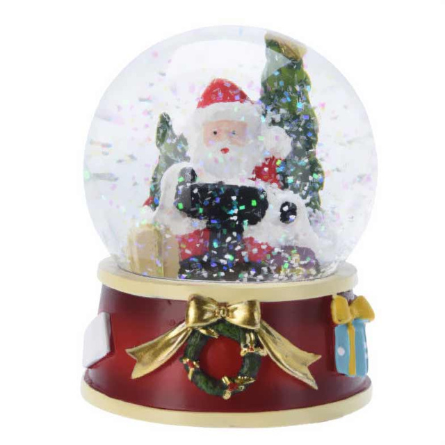 Glob de zăpadă cu Moș Crăciun, Ø 6,5 cm