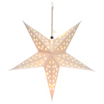 Stea de hârtie LED 43 cm, pe baterii, albă