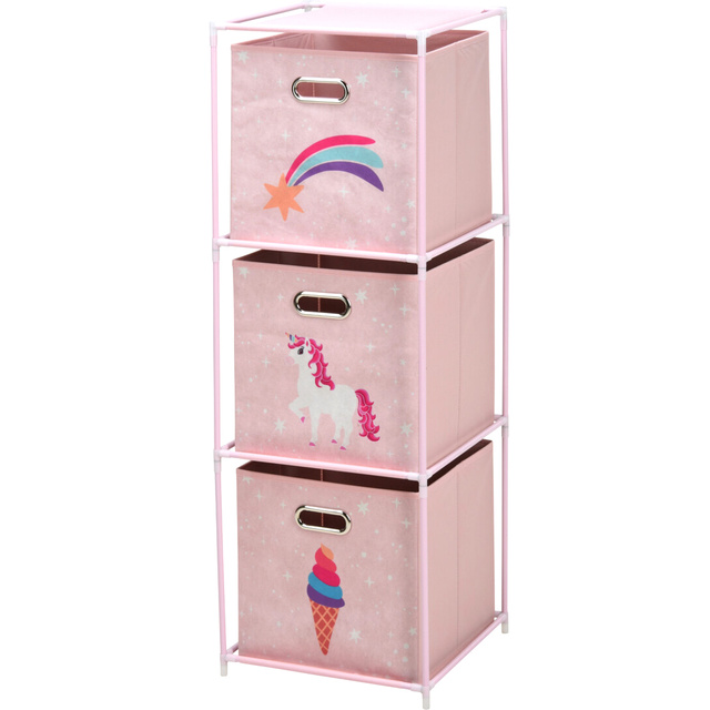 Raft cu recipiente textile pentru camera copiilor