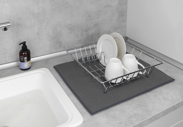 Covor de uscare MIKO, 47 x 40 cm, gri, WENKO