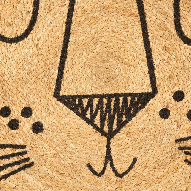 Covor pentru camera copiilor, din iută Lion, Ø 90 cm