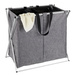 Coș de rufe din material textil DUO cu 2 compartimente, recipient pliabil cu cadru din aluminiu - 2 x 60 l, 57 x 59 x 38 cm, WENKO