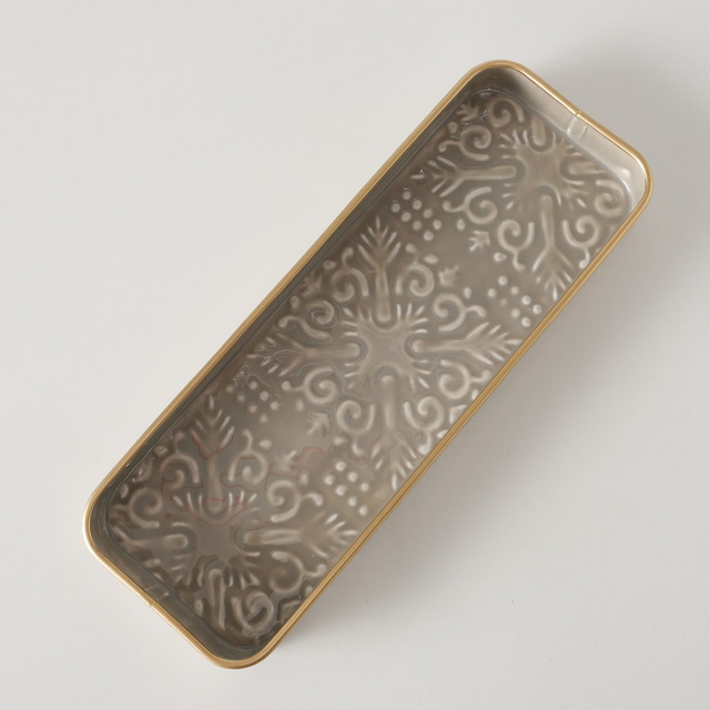 Platou
dreptunghiular
Estama,
35 x 13 cm, bej