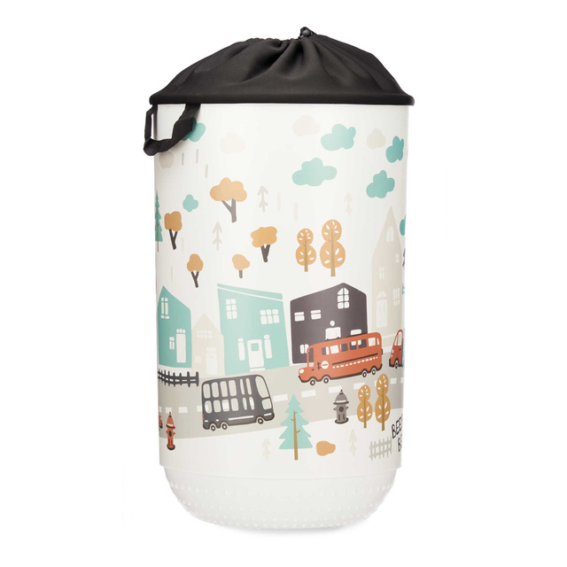Coș de rufe cu capac cu model de oraș BEEP BEEP, 40 l