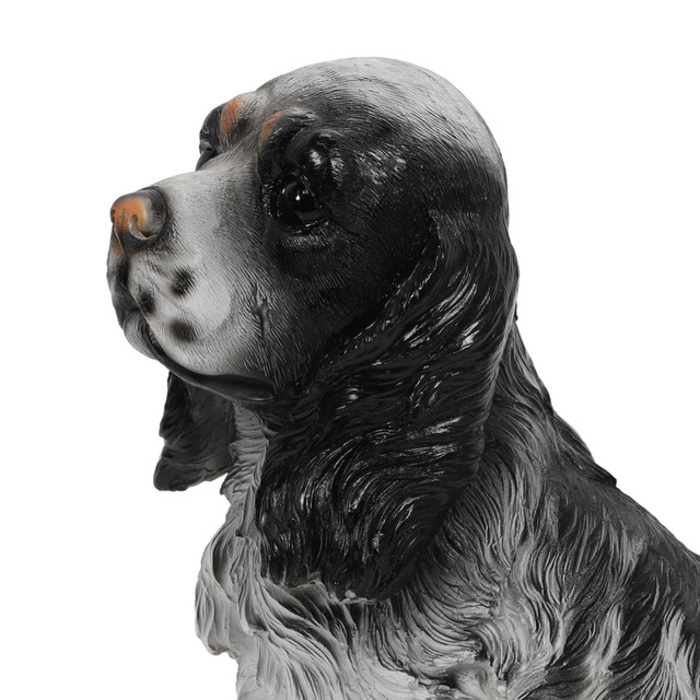 Figurina de gradina a unui caine spaniel, inaltime 27 cm, din piatra artificiala