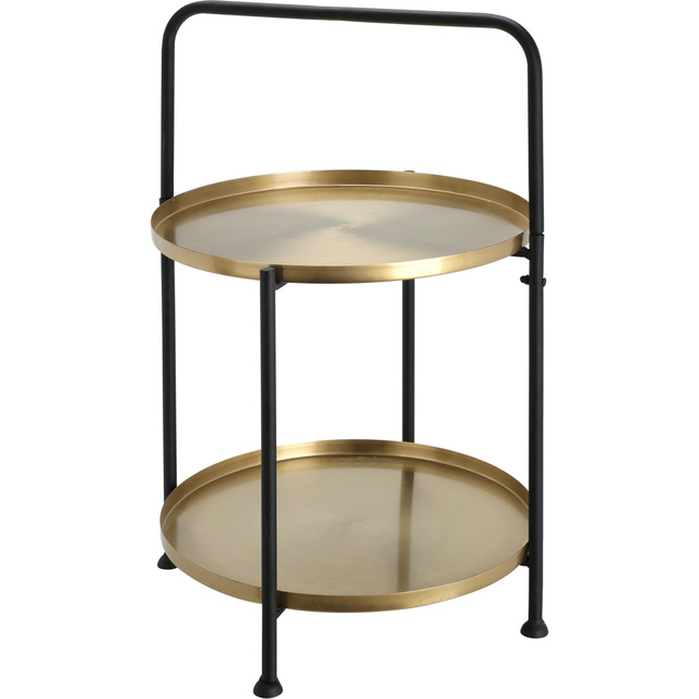 Masa laterala pentru canapea, tavi aurii, Ø 45 cm