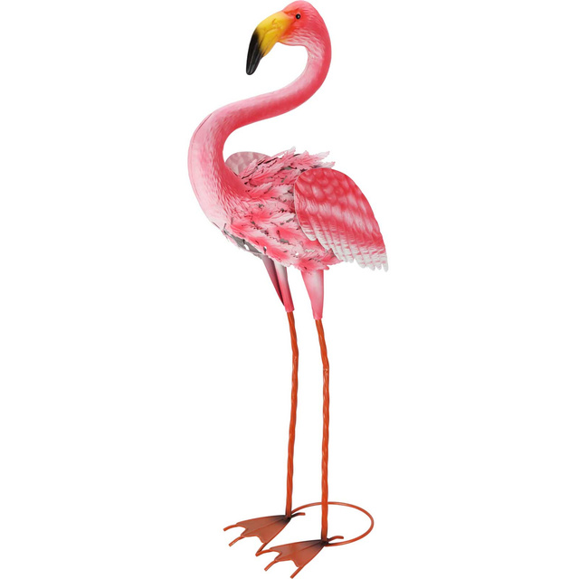 Figurină de grădină flamingo din metal, 65 cm