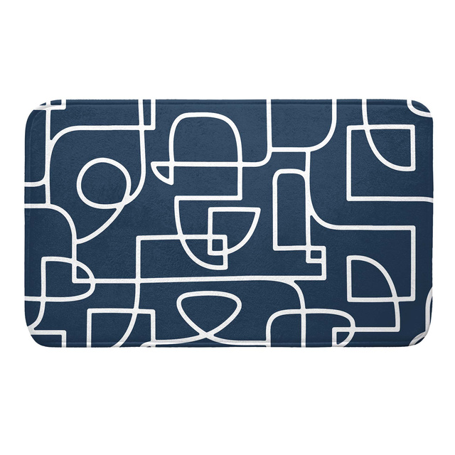 Covor baie LABYRINTHE bleumarin, 45 x 75 cm