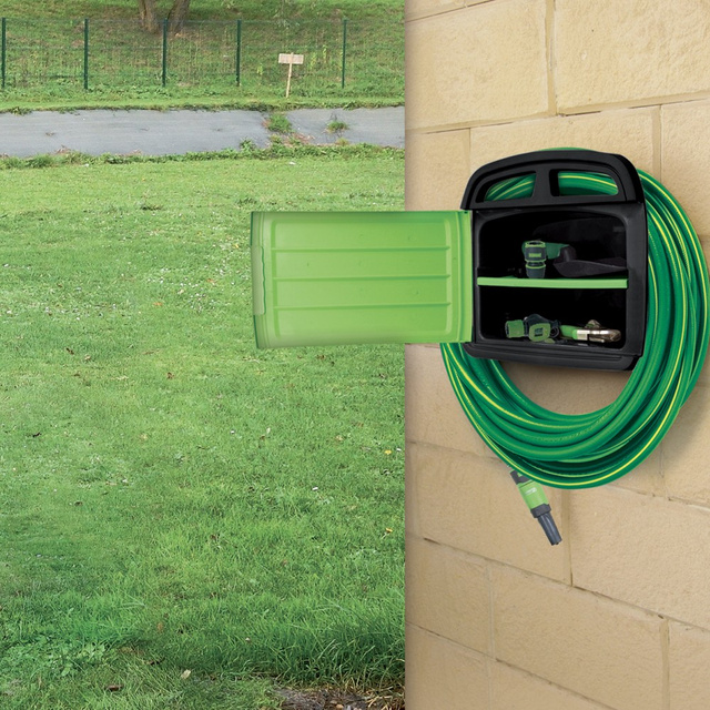 Suport de perete pentru furtun de gradina tip dulap RIBIMEX, 32 x 34,5 x 15 cm