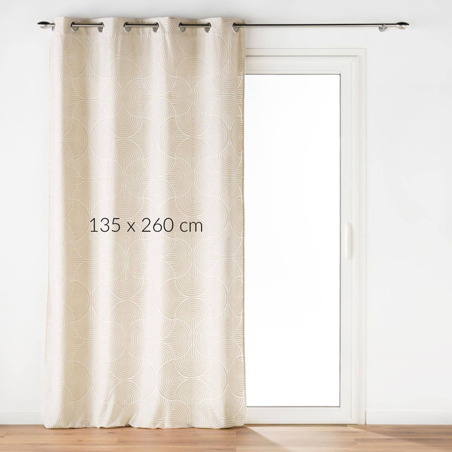 Perdea cu inele și model de catifea în relief, EVA, 135 x 260 cm