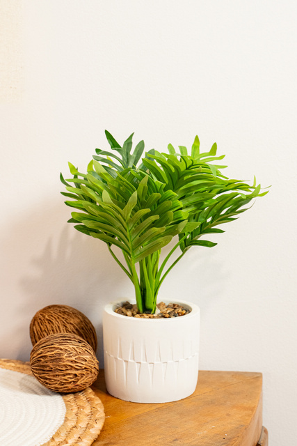 Floare artificiala in ghiveci, palmier Etnik, 29 cm