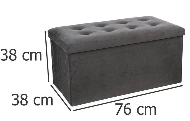 Taburet Atmosphera Créateur d'intérieur, 76 x 38 cm, Poliester/MDF, Gri