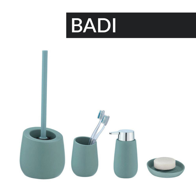 Pahar ceramic pentru periuțe de dinți BADI, gri, Wenko