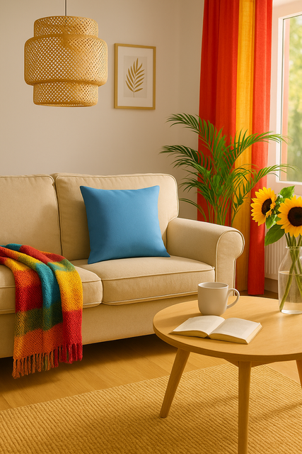 Feta de perna decorativa, bumbac, LORIS, 40 x 40 cm