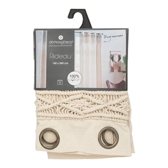 Perdea pentru living cu macrame RITUAL, 140 x 260 cm