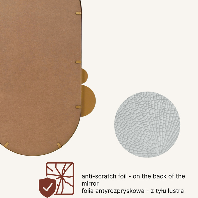 Oglindă de perete SAANA cu decorațiuni geometrice, 46 x 76 cm