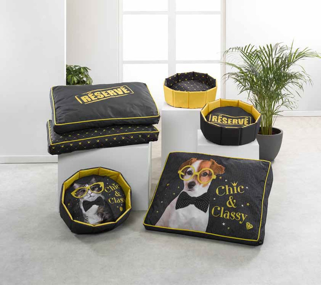 Pat pentru caini si pisici cu perna detasabila CHIC, Ø 48 cm