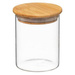 Set 3 recipiente din sticla cu capac si baza din bambus, 3 x 470 ml