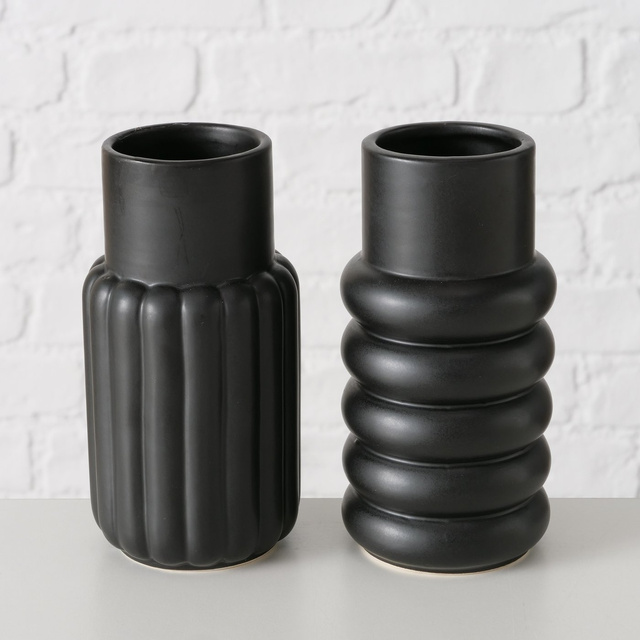 Vaza Mirabella, din gresie,
14 cm, negru