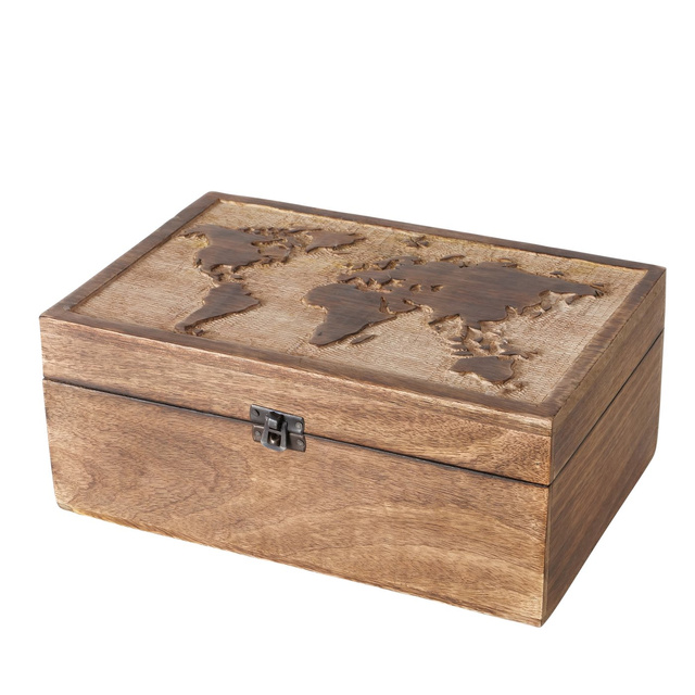 Set 2 cutii din lemn Maps, 2 buc