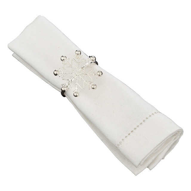 Set inele de servetel, fulg de zapada, 2 bucati