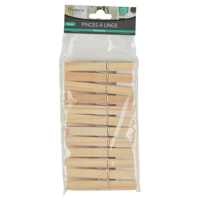 Crlige din lemn natural, 12 buc.